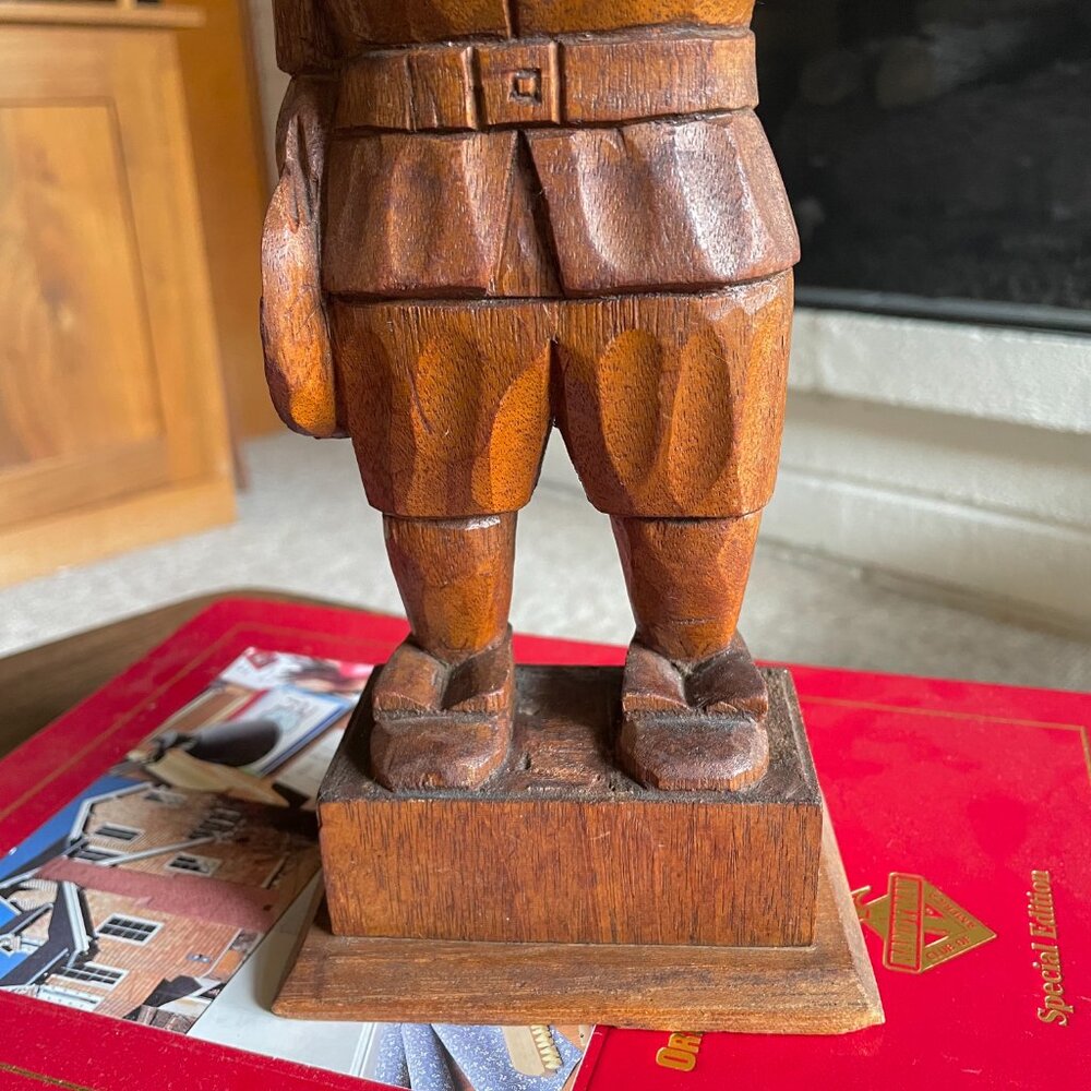 Vintage Wood Carved Man Figure Farmer Peasant Primitive Rustic Folk Art - Picture 7 of 10